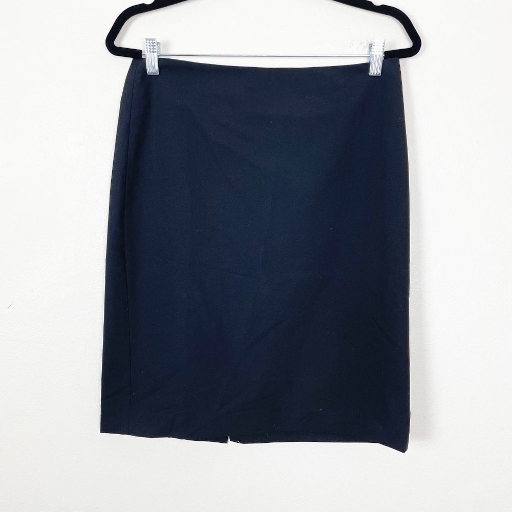 Lands' End Woman's 6 Black‎ Wool Blend Straight Pencil Skirt Career Wear